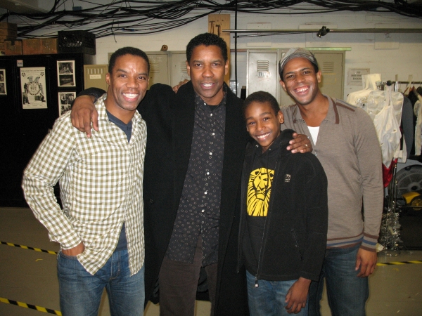 Rodney Hicks, Jeremy Gumbs, and Derrick Cobey with Denzel Washington Photo
