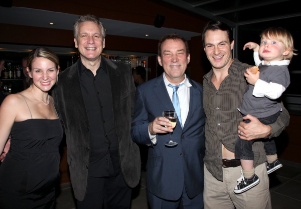 Matt Bogart with wife & son with Rick Elice & Des McAnuff  Photo