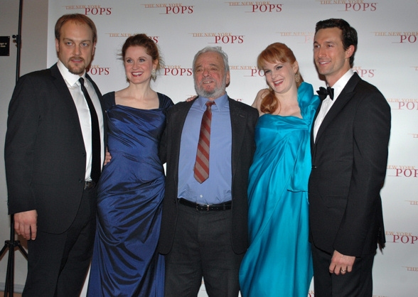 Alexander Gemignani, Christiane Noll, Stephen Sondheim. Kate Baldwin and Aaron Lazar Photo