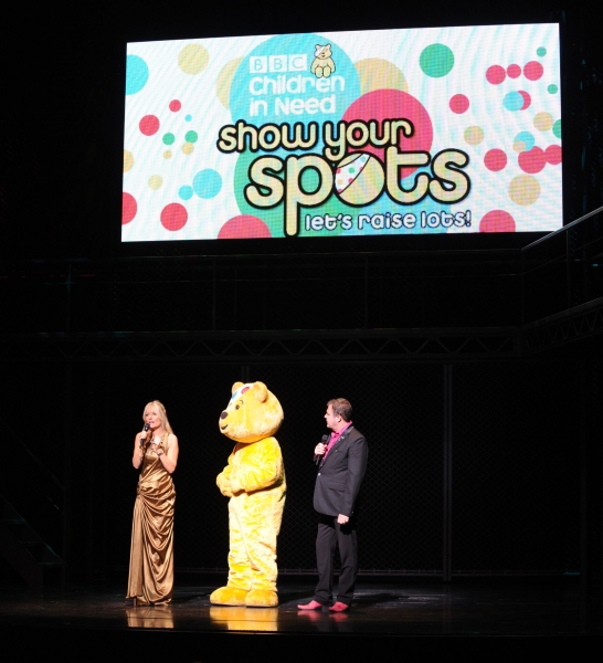 Gaby Roslin, Pudsey Bear, Paul Ross Photo