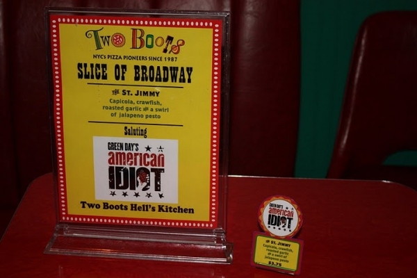 Photo Flash: Two Boots Celebrates AMERICAN IDIOT with 'The St. Jimmy' Slice Image