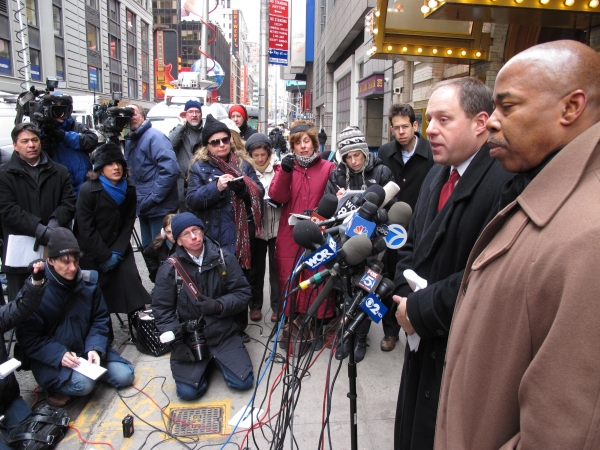  Assemblyman Rory Lancman Hold Safety Press Conference at SPIDER-MAN Theater Photo