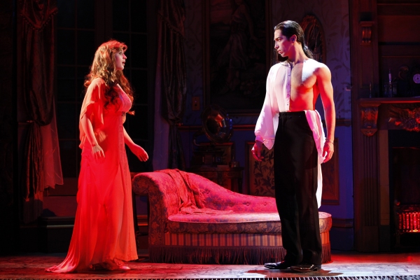 Emily Bridges as Lucy Seward and Michel Altieri as Dracula Photo