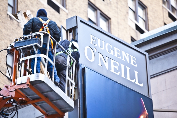 Photo Coverage: BOOK OF MORMON Marquee is Going Up! Part 1 Image