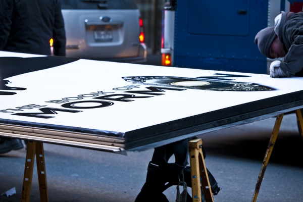 Photo Coverage: BOOK OF MORMON Marquee is Going Up! Part 1 Image
