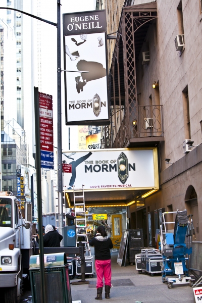 Photo Coverage: BOOK OF MORMON Marquee is Going Up! Part 2 Image