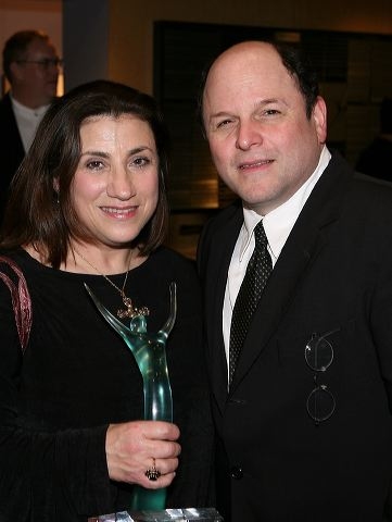 Lee Martino (L) poses with actor Jason Alexander Photo