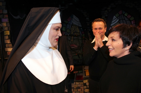 Liza Minnelli & Sam Harris visit Charles Busch & the cast of 'The Divine Sister' at t Photo