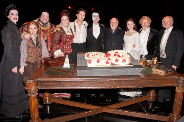 Harold Prince with the cast of The Phantom of the Opera Photo