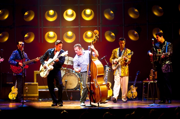 Lee Rocker & the cast of Million Dollar Quartet Photo