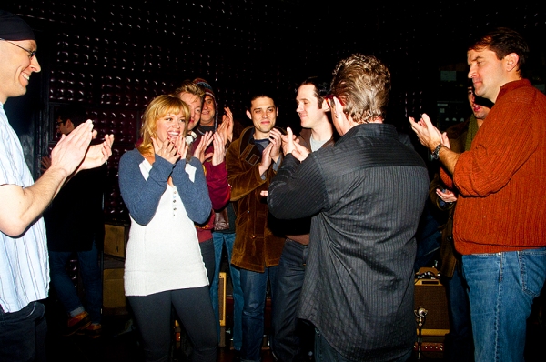 Lee Rocker & the cast of Million Dollar Quartet Photo