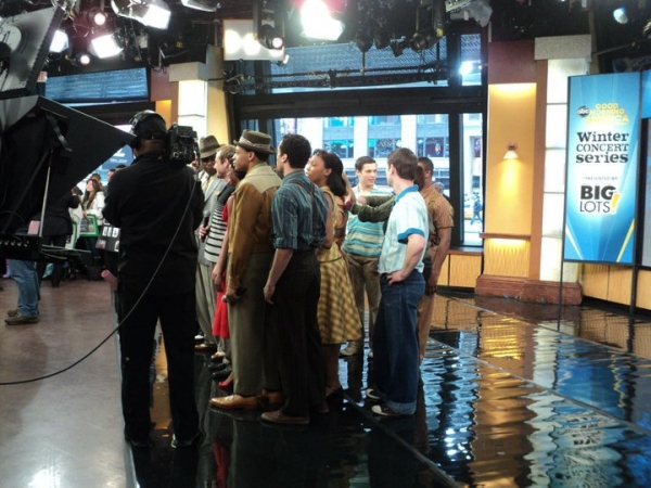 Chad Kimball and Montego Glover and the cast of Memphis Photo