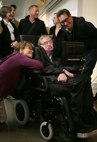 Jane Fonda and Stephen Hawking with Moises Kaufman Photo