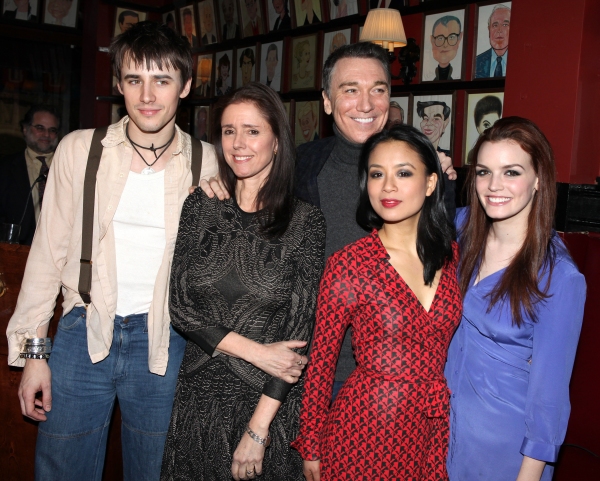 Reeve Carney, Julie Taymor, Patrick Page, T.V. Carpio and Jennifer Damiano attending  Photo
