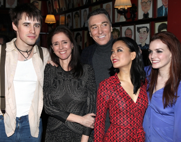 Reeve Carney, Julie Taymor, Patrick Page, T.V. Carpio and Jennifer Damiano attending  Photo
