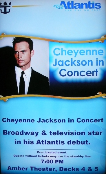 Photo Coverage Exclusive: Cheyenne Jackson on Atlantis -  Allure Of The Seas Image