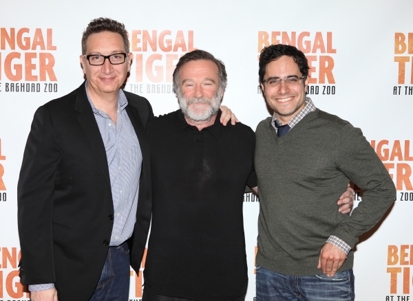 Moises Kaufman, Robin Williams and Rajiv Joseph attends the 'Bengal Tiger at The Bagh Photo