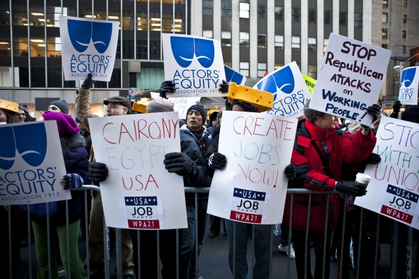 Photo Coverage: AEA Supports Wisconsin Workers at NYC Rally 