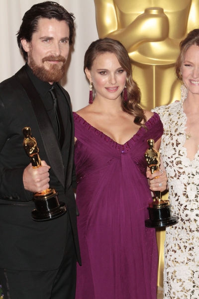 Best Supporter winner Christian Bale, Best winner Natalie Portman, Best Supporting wi Photo