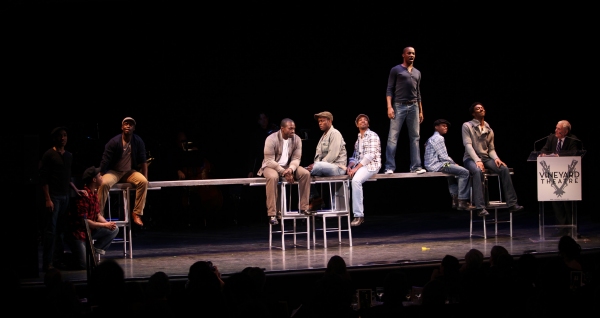 Joshua Henry & the cast of 'The Scottsboro Boys' with John Kander performing in STRO! Photo