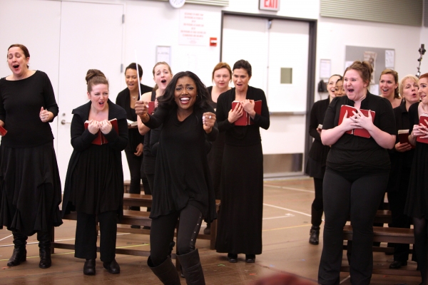 Patina Miller & Nun Ensemble attending the Open Press Rehearsal for the New Broadway  Photo