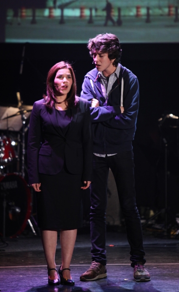 Nat Wolff & America Ferrera Performing in 'The Exact Right Thing' at The 24 Hour Musi Photo