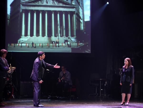 Nat Wolff, America Ferrera & Tony Yazbeck Performing in 'The Exact Right Thing' at Th Photo