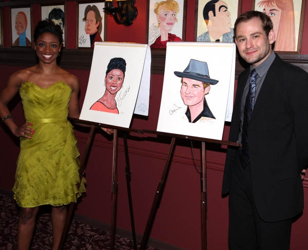 Broadway's 'Memphis' stars Montego Glover and Chad Kimball join the Sardi's Wall of F Photo
