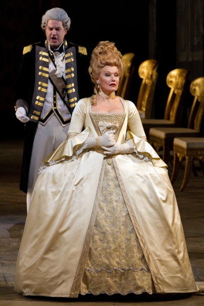 Peter Mattei as Yeletsky and Karita Mattila as Lisa in Tchaikovsky's "The Queen of Sp Photo