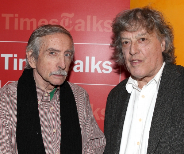 Edward Albee & Tom Stoppard backstage at Times Talks: A Conversation with Tom Stoppar Photo