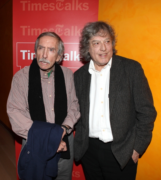 Edward Albee & Tom Stoppard backstage at Times Talks: A Conversation with Tom Stoppar Photo