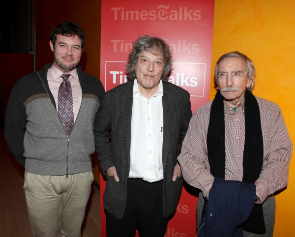 New York Times reporter Patrick Healy, Edward Albee & Tom Stoppard backstage at Times Photo