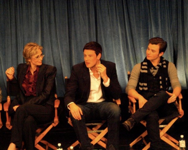 Jane Lynch, Cory Monteith and Chris Colfer Photo