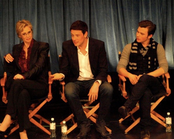 Jane Lynch, Cory Monteith and Chris Colfer Photo