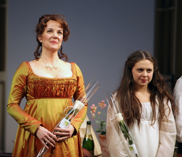 Margaret Colin & Bel Powley during the Broadway Opening Night Curtain Call for 'Arcad Photo