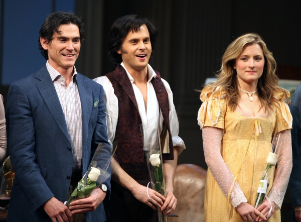 Billy Crudup & Tom Riley & Grace Gummer during the Broadway Opening Night Curtain Cal Photo