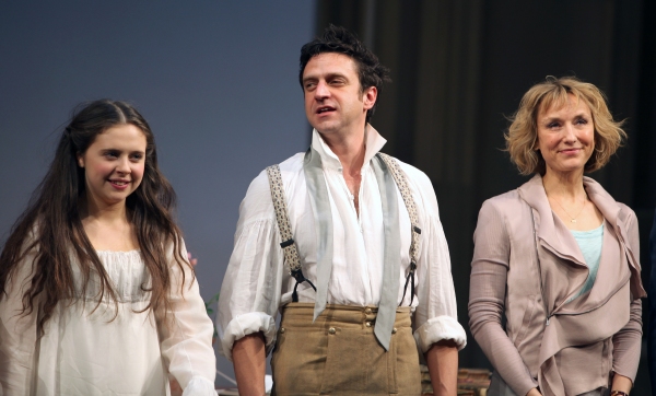 Bel Powley & Raul Esparza & Lia Williams during the Broadway Opening Night Curtain Ca Photo