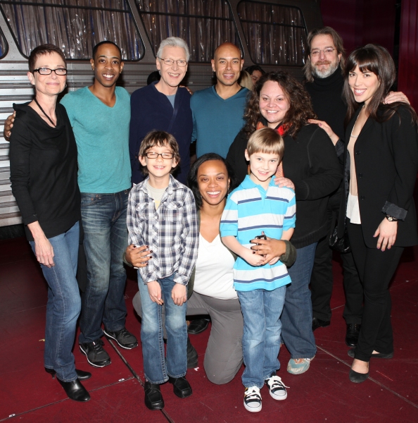 The new Executive Director of AEA  Mary McColl with Broadway Debut Cast members: Amak Photo