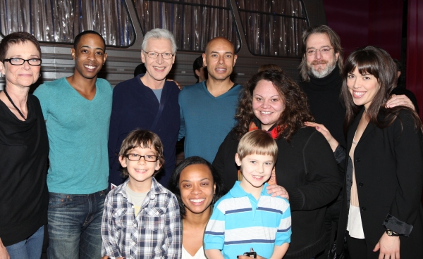 The new Executive Director of AEA  Mary McColl with Broadway Debut Cast members: Amak Photo