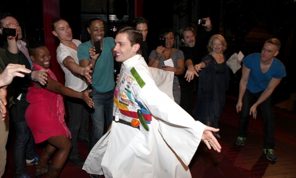 Eric Sciotto (Gypsy Robe Recipient for PRISCILLA)  with the ensemble cast attending t Photo