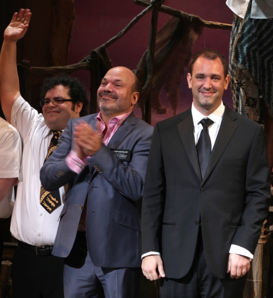 Ensemble cast with Josh Gad, Casey Nicholaw, Trey Parker during the Broadway Opening  Photo