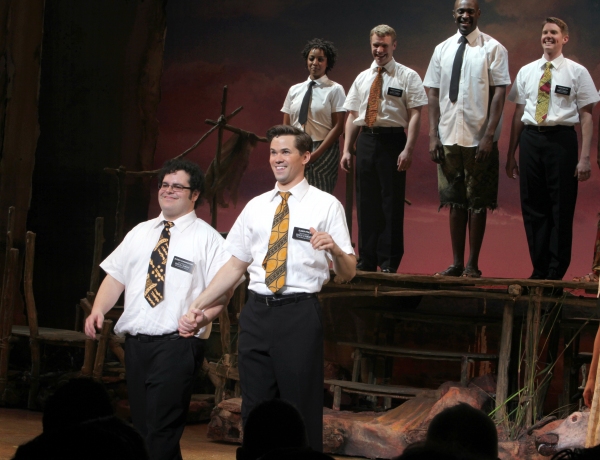 Ensemble cast featuring: Josh Gad & Andrew Rannells during the Broadway Opening Night Photo