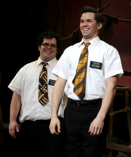 Ensemble cast featuring: Josh Gad &  Andrew Rannells during the Broadway Opening Nigh Photo