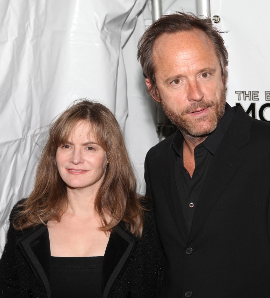 Jennifer Jason Leigh & John Benjamin Hickey attending the Broadway Opening Night Performance of 'The Book Of Mormon' at The Eugene O'Neill Theatre in New York City. at 