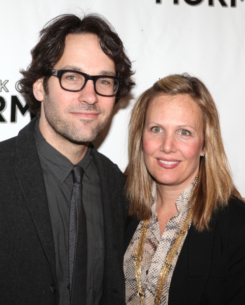Paul Rudd & wife attending the Broadway Opening Night Performance of 'The Book Of Mor Photo