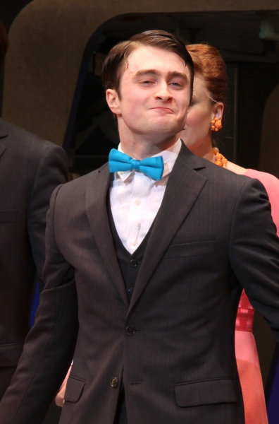 Daniel Radcliffe during the Opening Night Performance Curtain Call for  'How To Succe Photo
