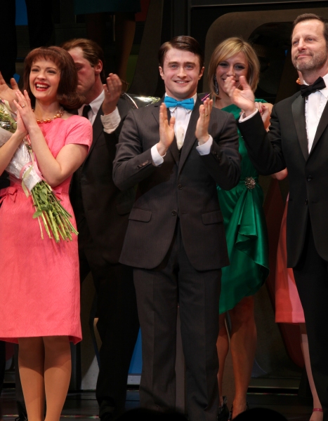 Rose Hemingway & Daniel Radcliffe & director Rob Ashford during the Opening Night Per Photo