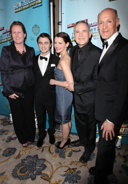 Daniel Radcliffe & Rose Hemingway with producers Craig Zadan & Neil Meron attending t Photo