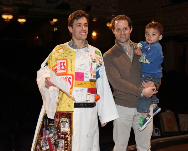 Eric Sciotta & David Eggers with son Samson Jack Sciotto-Eggers attending the Broadwa Photo