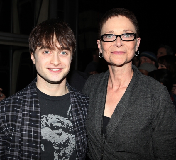 Daniel Radcliffe & Executive Director of AEA  Mary McColl. attending the Broadway Ope Photo
